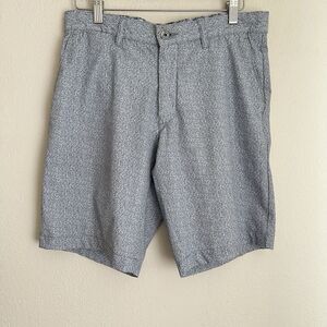 Robert Graham Mens Shorts Classic‎ Fit Flat Front Slash Pockets Gray White Sz 30